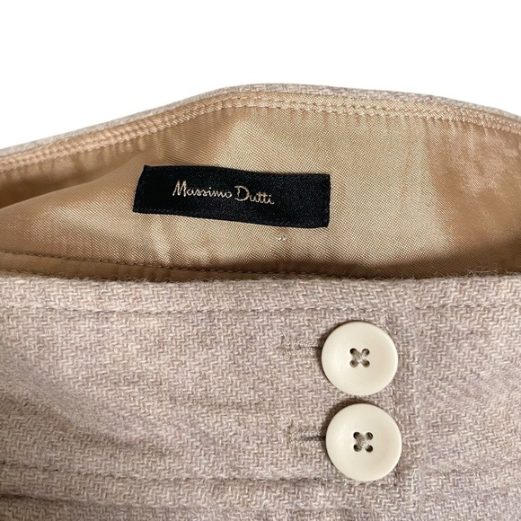 Massimo Dutti Two-button Wool Trousers In Beige Size US 2 - Picture 9 of 10